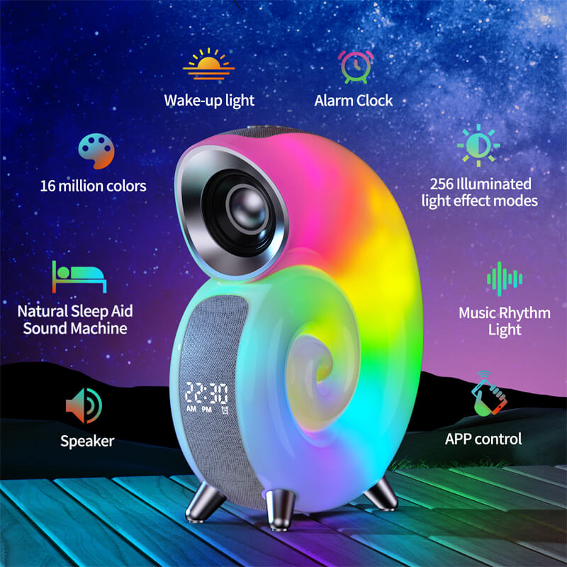 Conch-Shaped Smart Light with App Control & Bluetooth Speaker – Modern LED Lamp for Home Decor