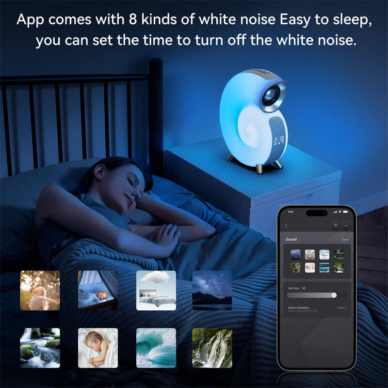 Conch-Shaped Smart Light with App Control & Bluetooth Speaker – Modern LED Lamp for Home Decor