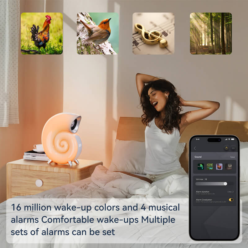 Conch-Shaped Smart Light with App Control & Bluetooth Speaker – Modern LED Lamp for Home Decor