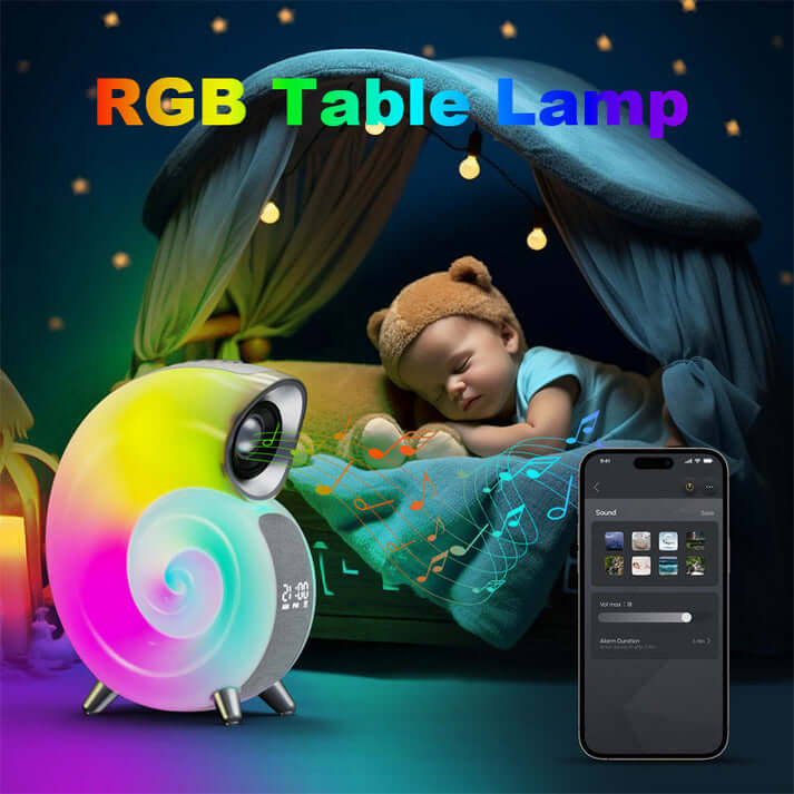 Conch-Shaped Smart Light with App Control & Bluetooth Speaker – Modern LED Lamp for Home Decor
