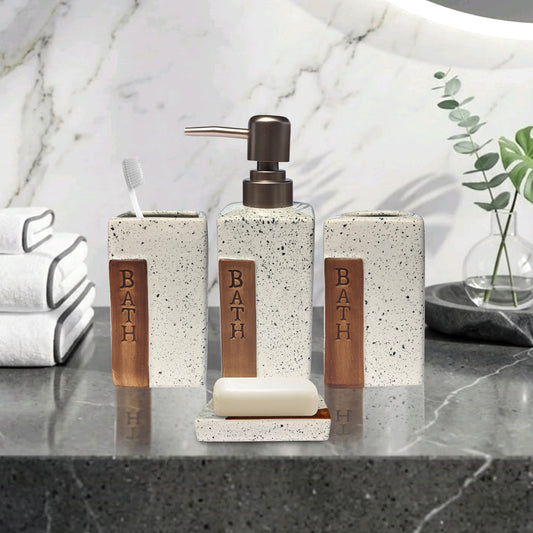 Modern Ceramic Bathroom Accessories Set (4 Pieces)