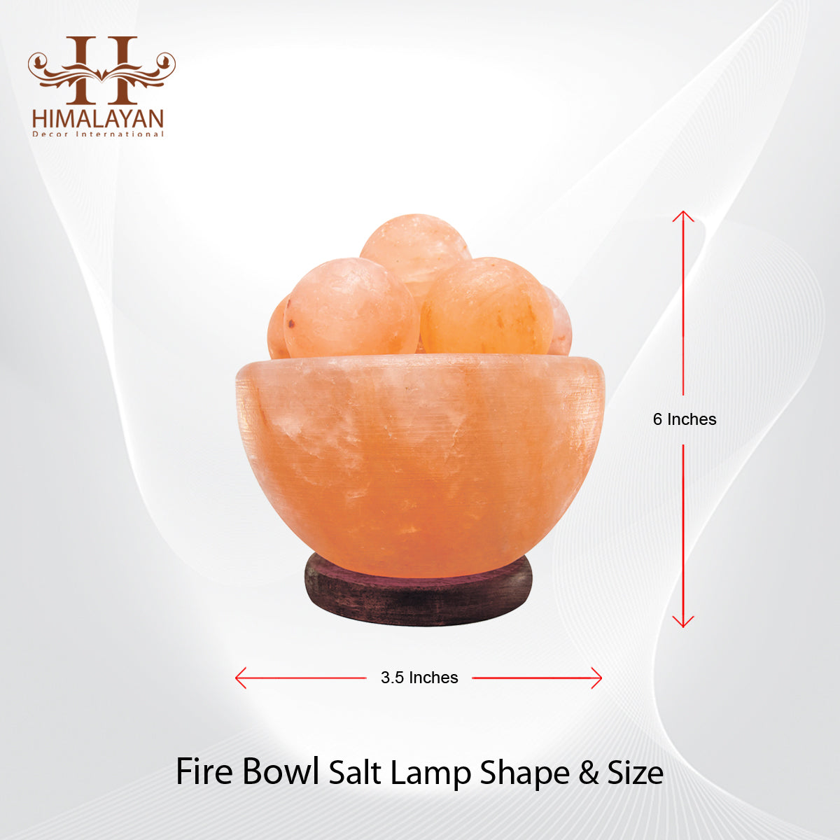 Attractive Fire Bowl Salt Lamp w Salt Balls