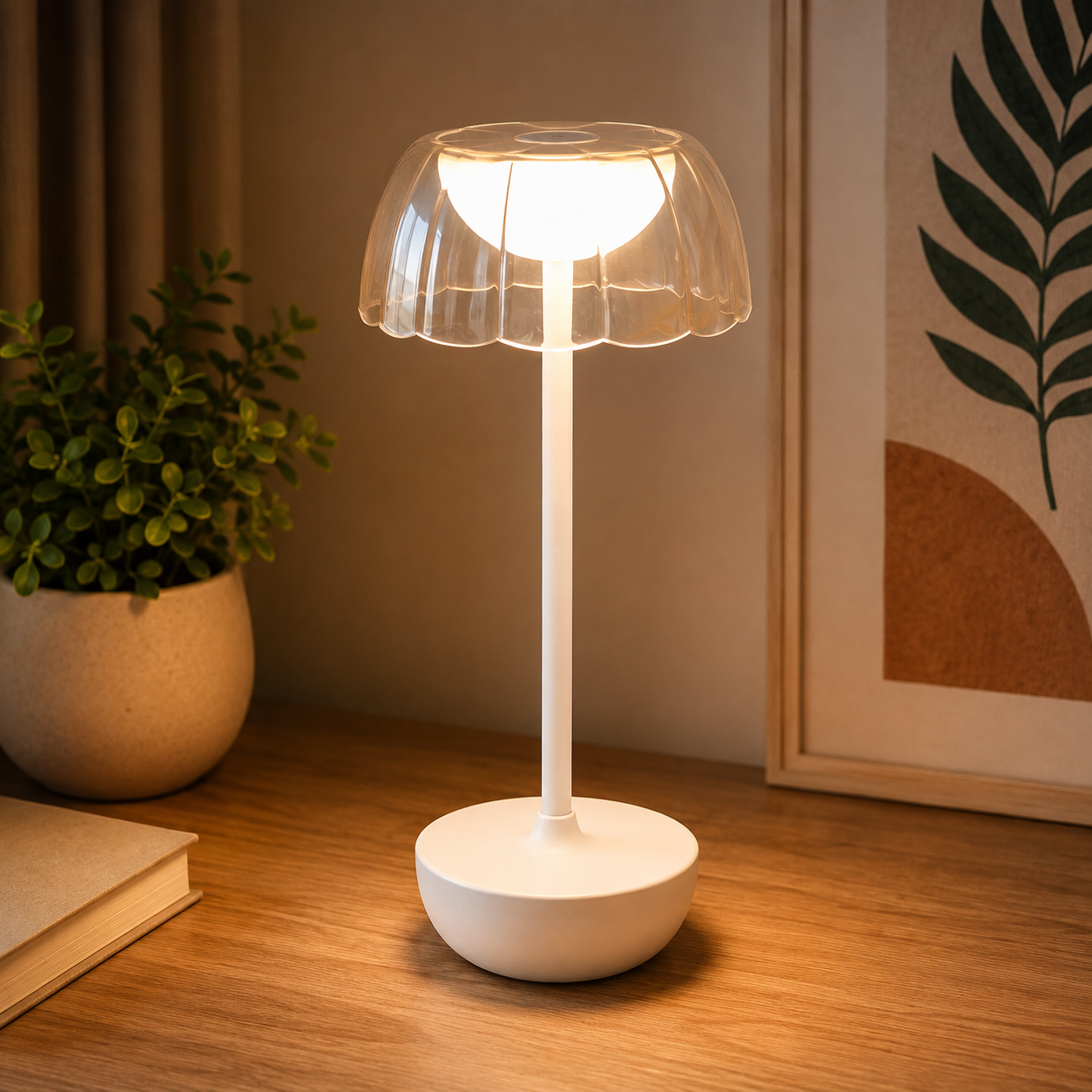 Rechargeable LED Table Lamp – Modern Dome Design