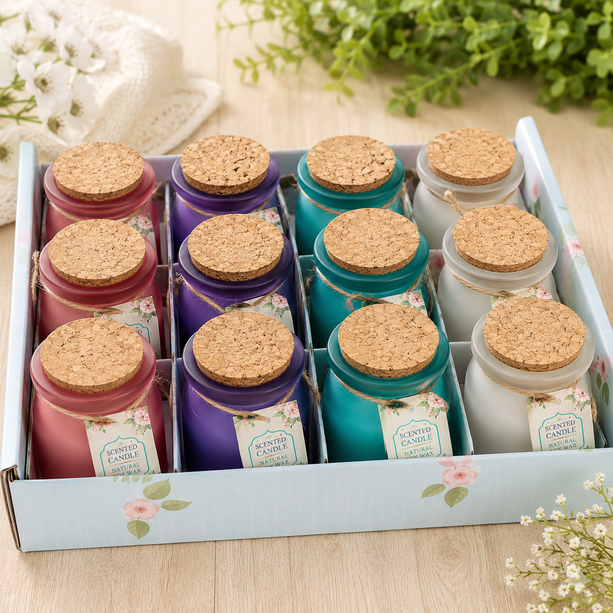 Mini Glass Jar Scented Candle with Cork Lid