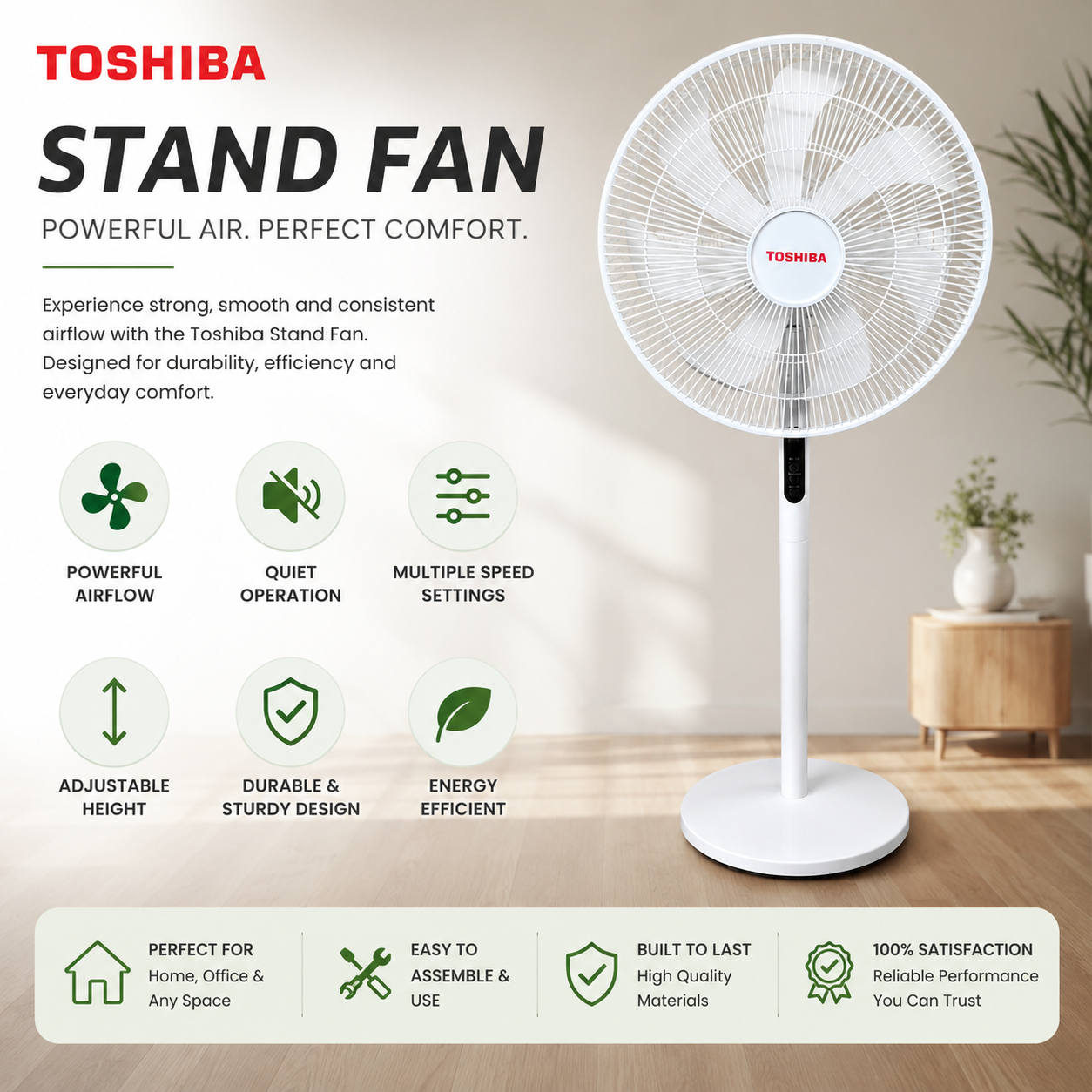 Premium Standing Fan with Remote & Touch Control