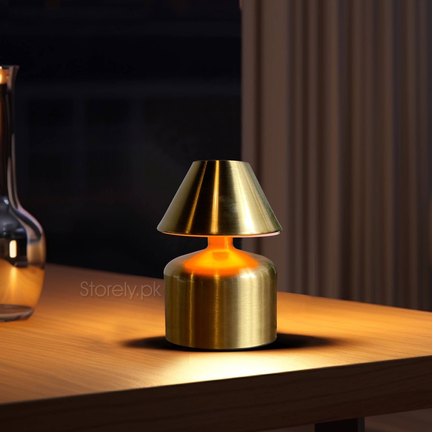 Truncated Cone Minimalist Design Soft Toch Metal Lamp - Wireless Battery Operated Chargeable Lamp