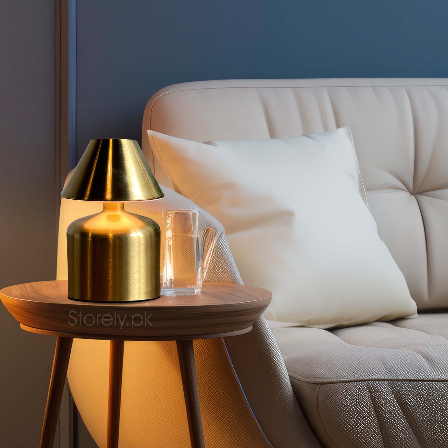 Truncated Cone Minimalist Design Soft Toch Metal Lamp - Wireless Battery Operated Chargeable Lamp