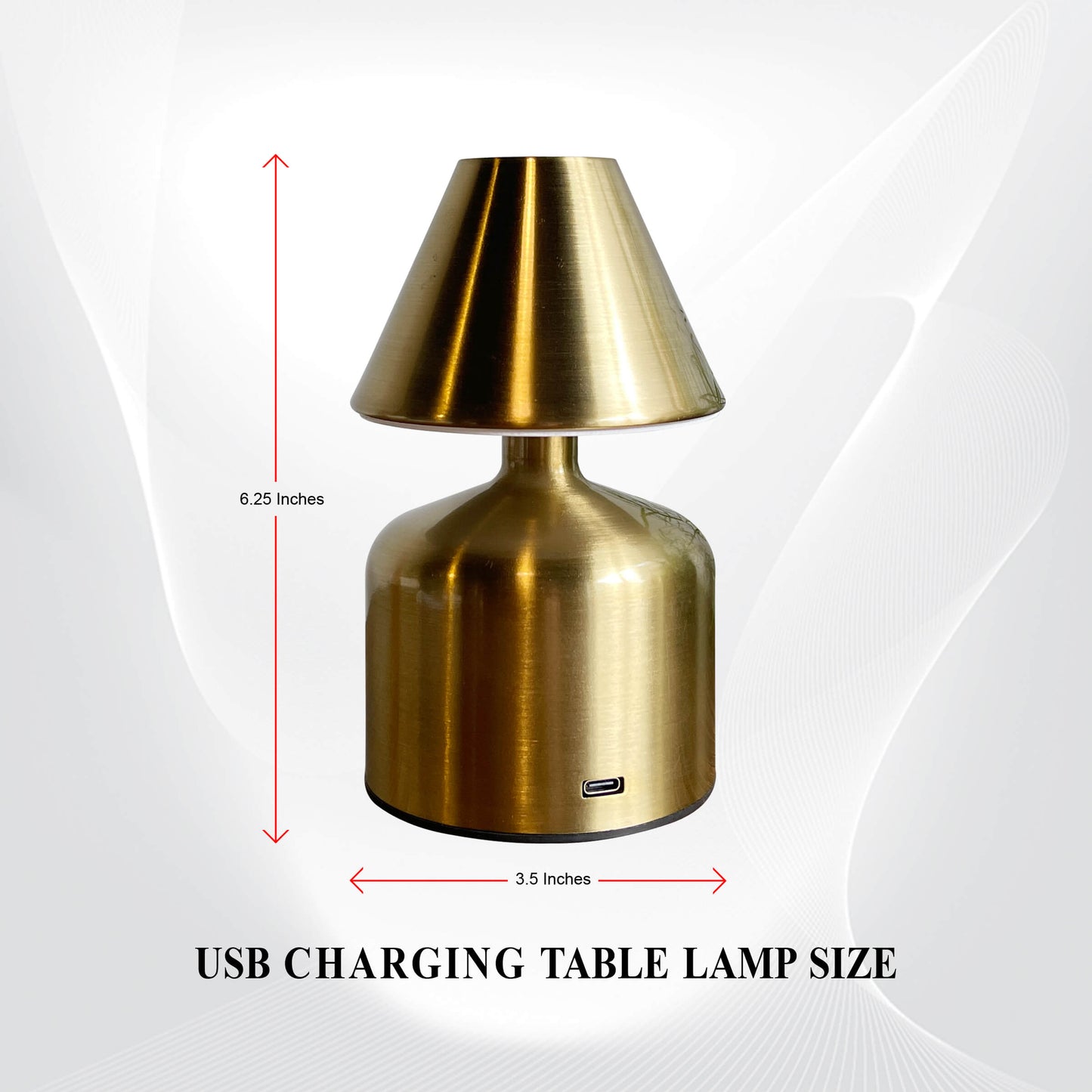 Truncated Cone Minimalist Design Soft Toch Metal Lamp - Wireless Battery Operated Chargeable Lamp