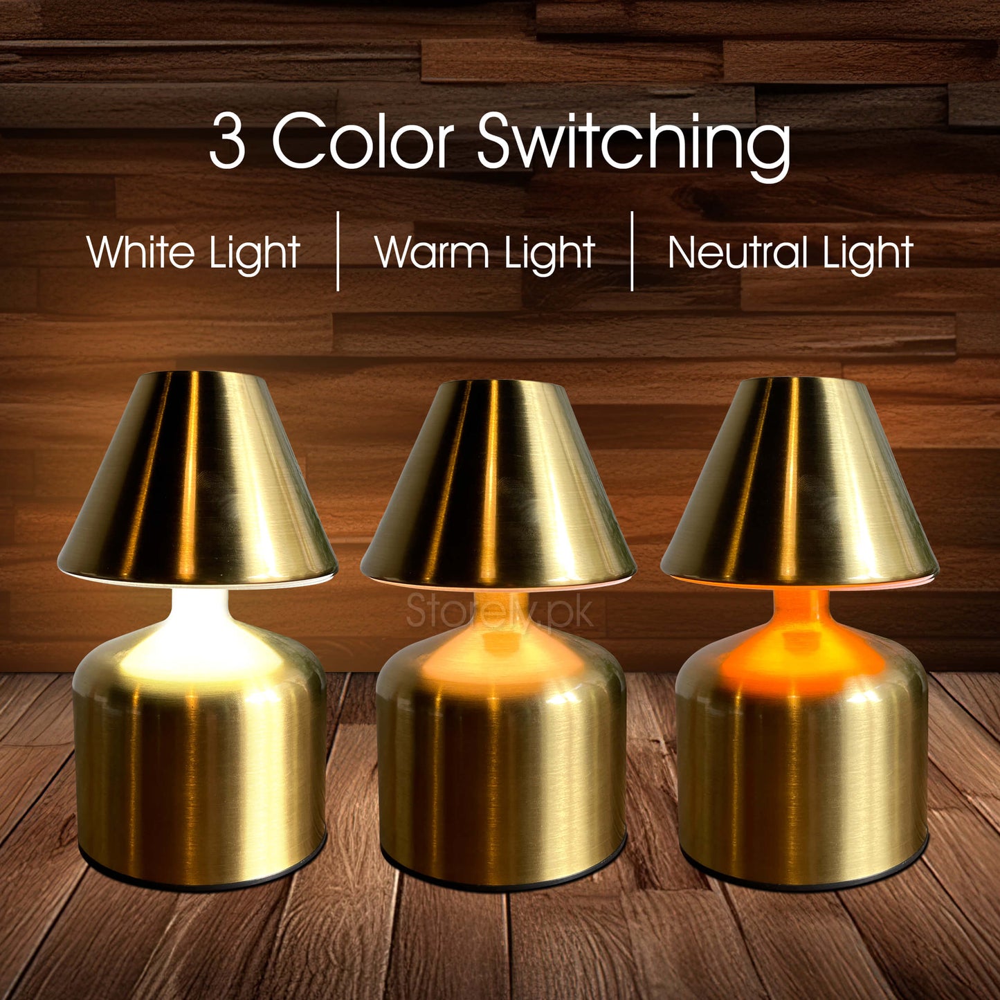 Truncated Cone Minimalist Design Soft Toch Metal Lamp - Wireless Battery Operated Chargeable Lamp