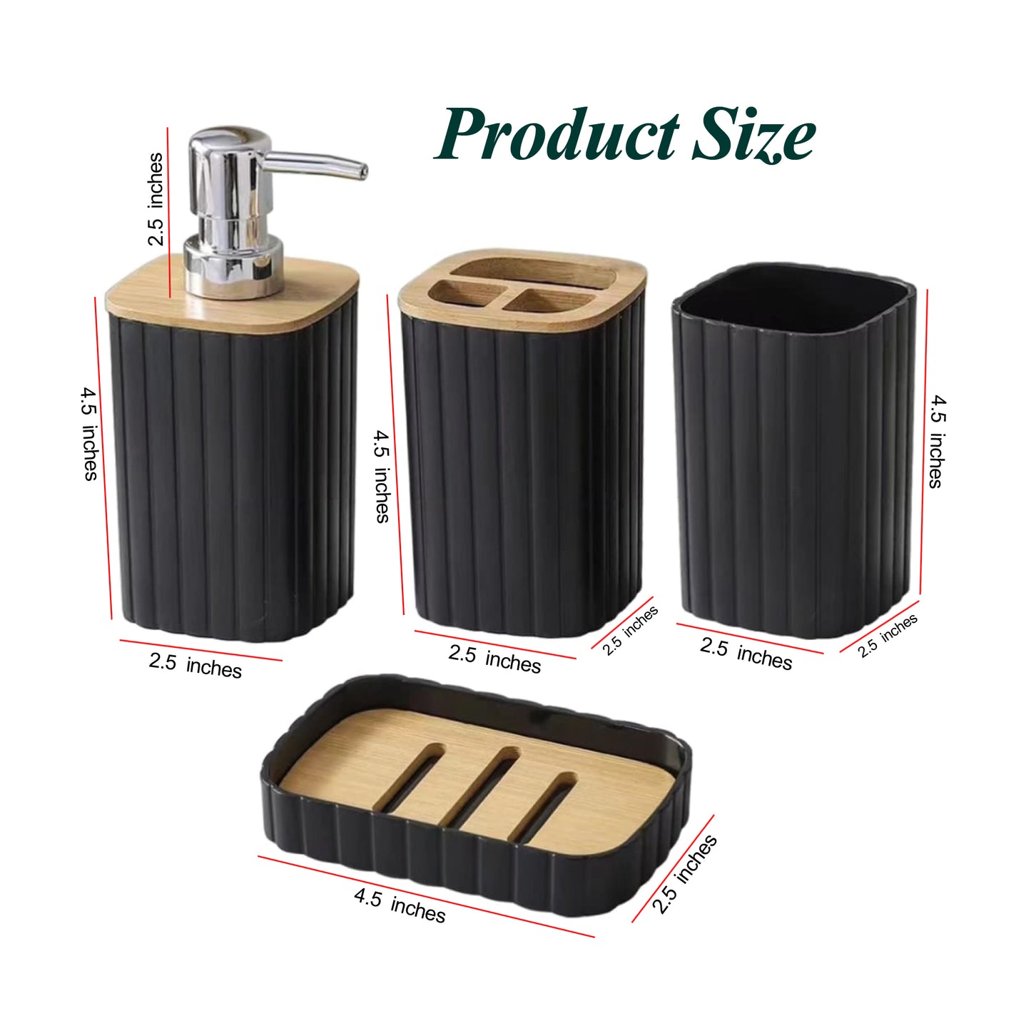 Modern Plastic Bathroom Accessories Set (4 Pieces)