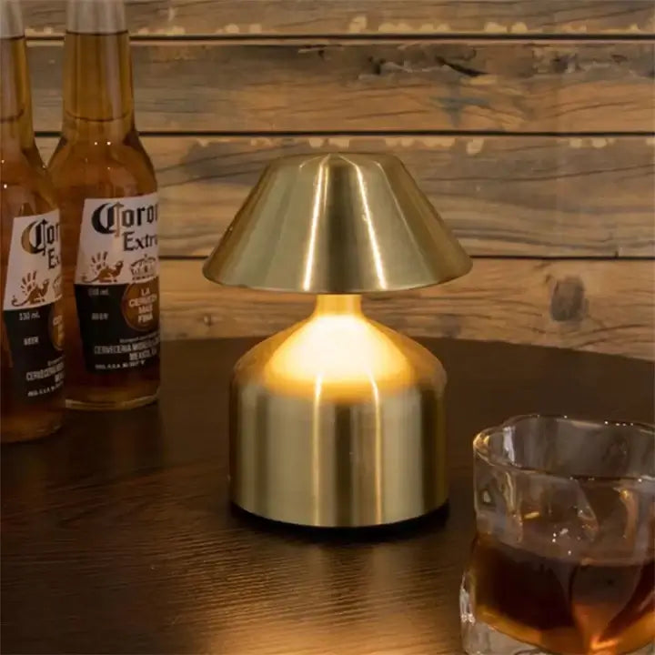 Truncated Cone Minimalist Design Soft Toch Metal Lamp - Wireless Battery Operated Chargeable Lamp