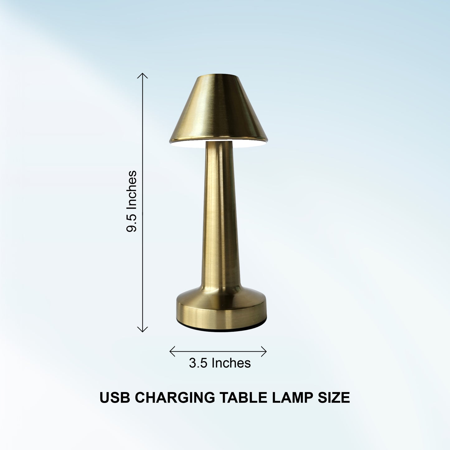 Truncated Cone Shape Retro Style Minimalist Touch Sense Lamp - Rechargeable Cordless Compact USB LED Table Lamp for Modern Decor and Perfect Ambience