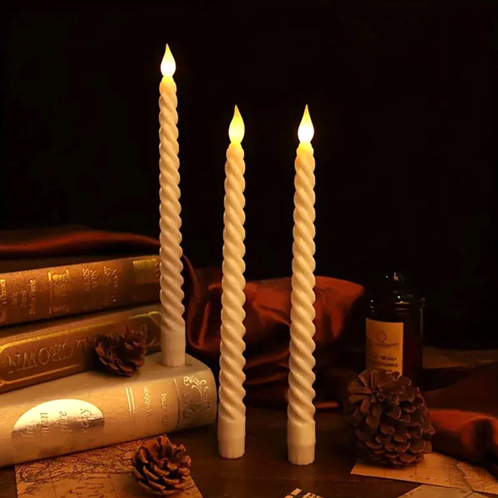 Pack of 6 Flameless LED Taper Candles – Realistic Warm Glow