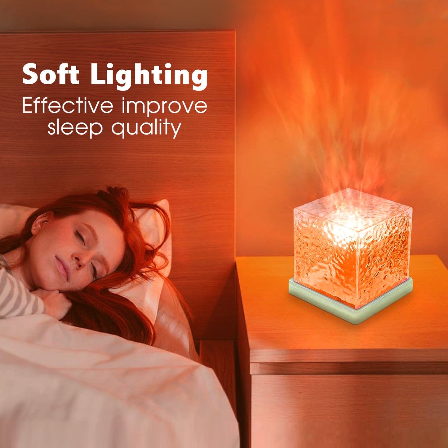 16-Color LED Square Watermark Ambient Light – Remote Control Crystal Cube Lamp for Bedroom, Living Room, and Decor