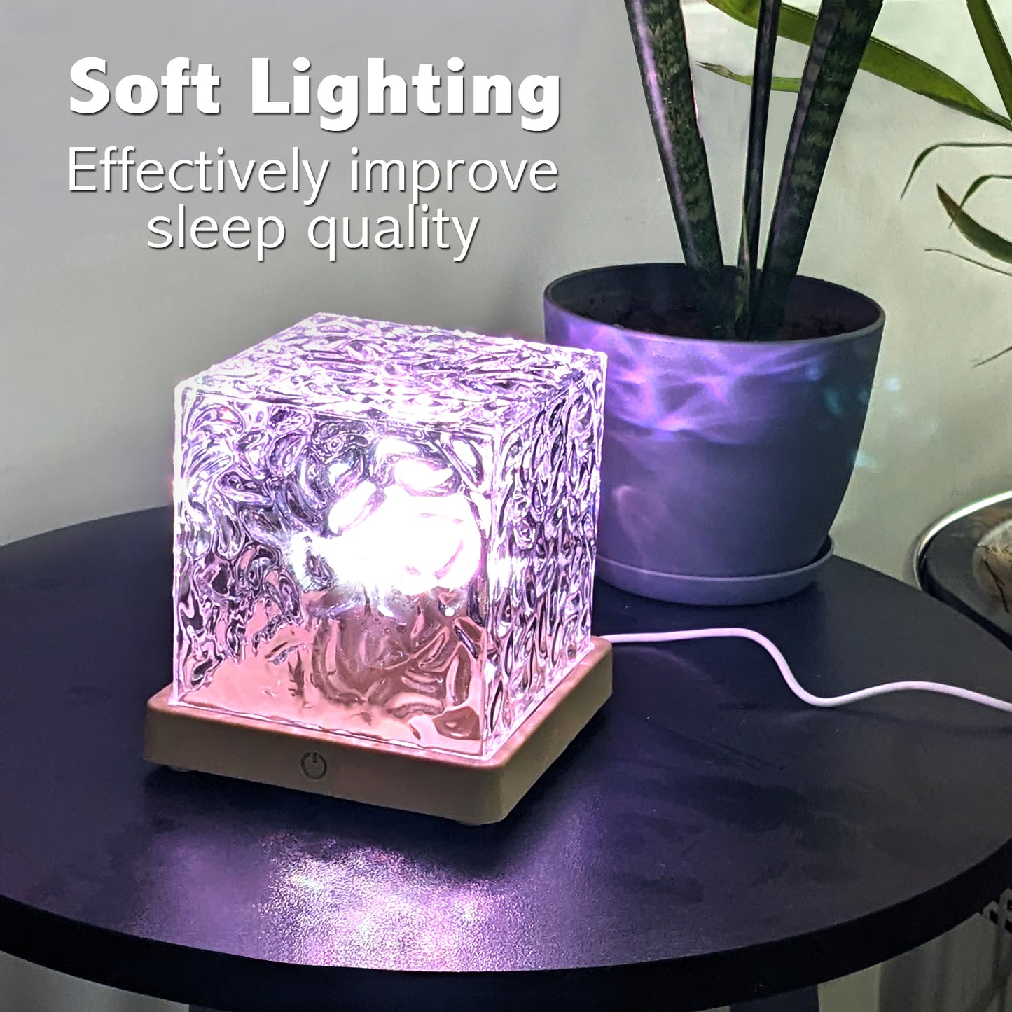 16-Color LED Square Watermark Ambient Light – Remote Control Crystal Cube Lamp for Bedroom, Living Room, and Decor