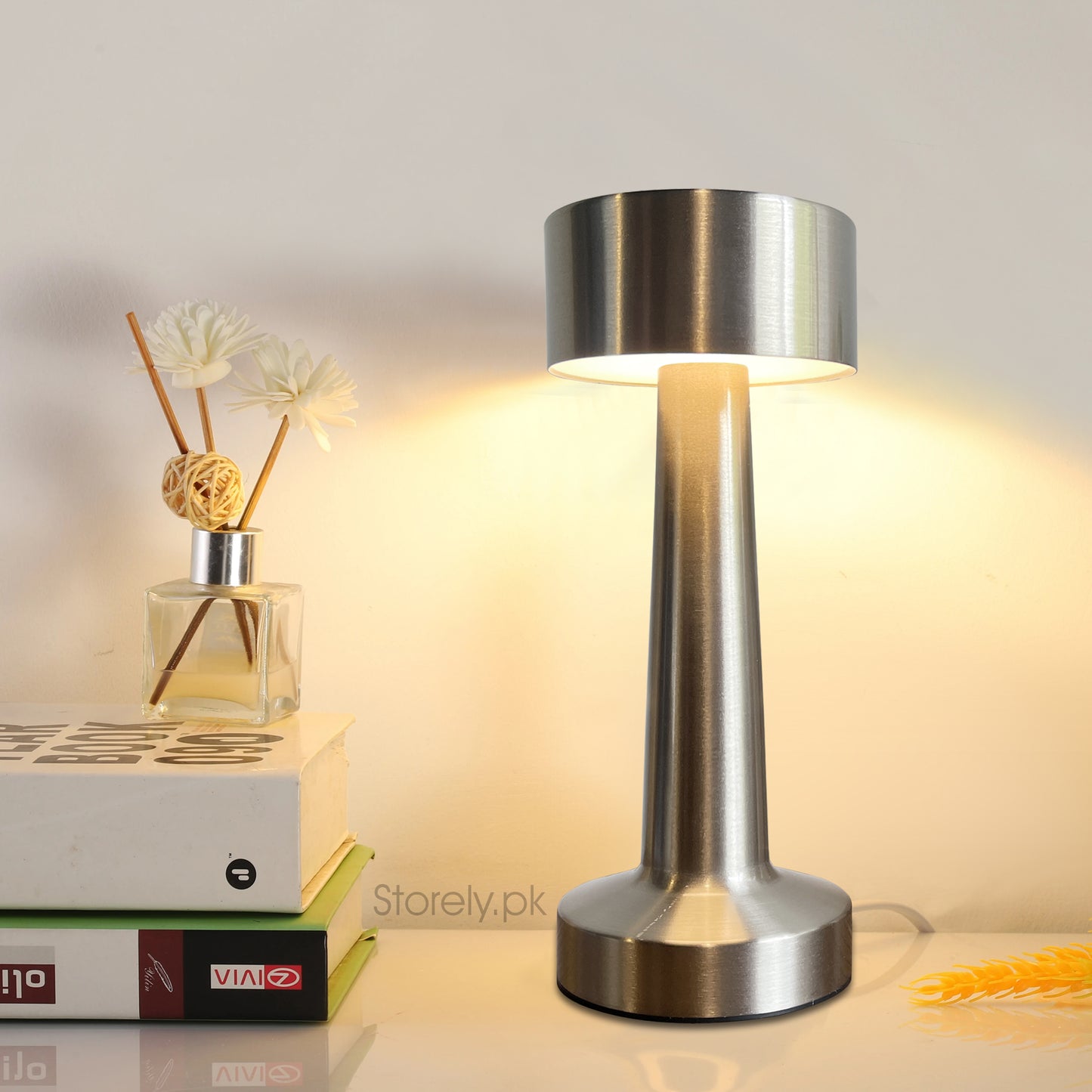 Dumbbell Shape Retro Style Rechargeable Metal Touch Lamp - USB Charge LED Light for Modern Spaces and Restaurants
