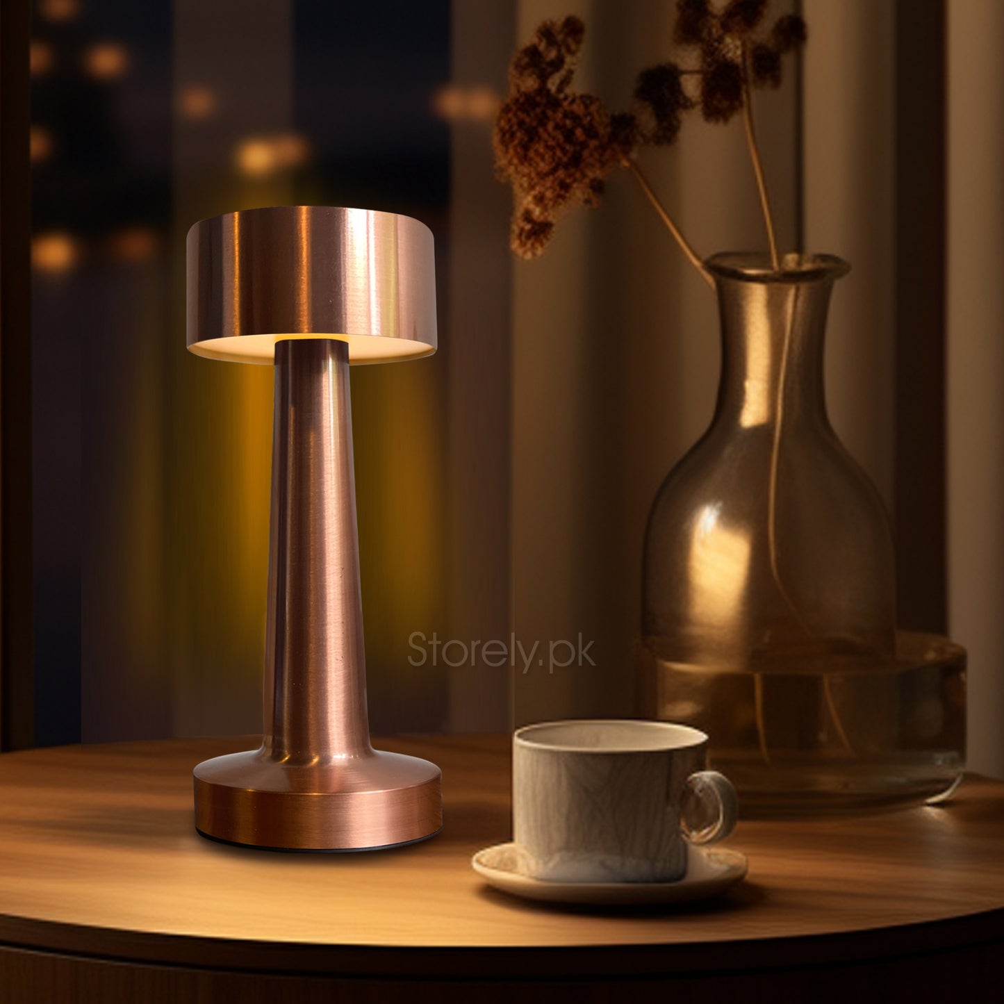 Dumbbell Shape Retro Style Rechargeable Metal Touch Lamp - USB Charge LED Light for Modern Spaces and Restaurants