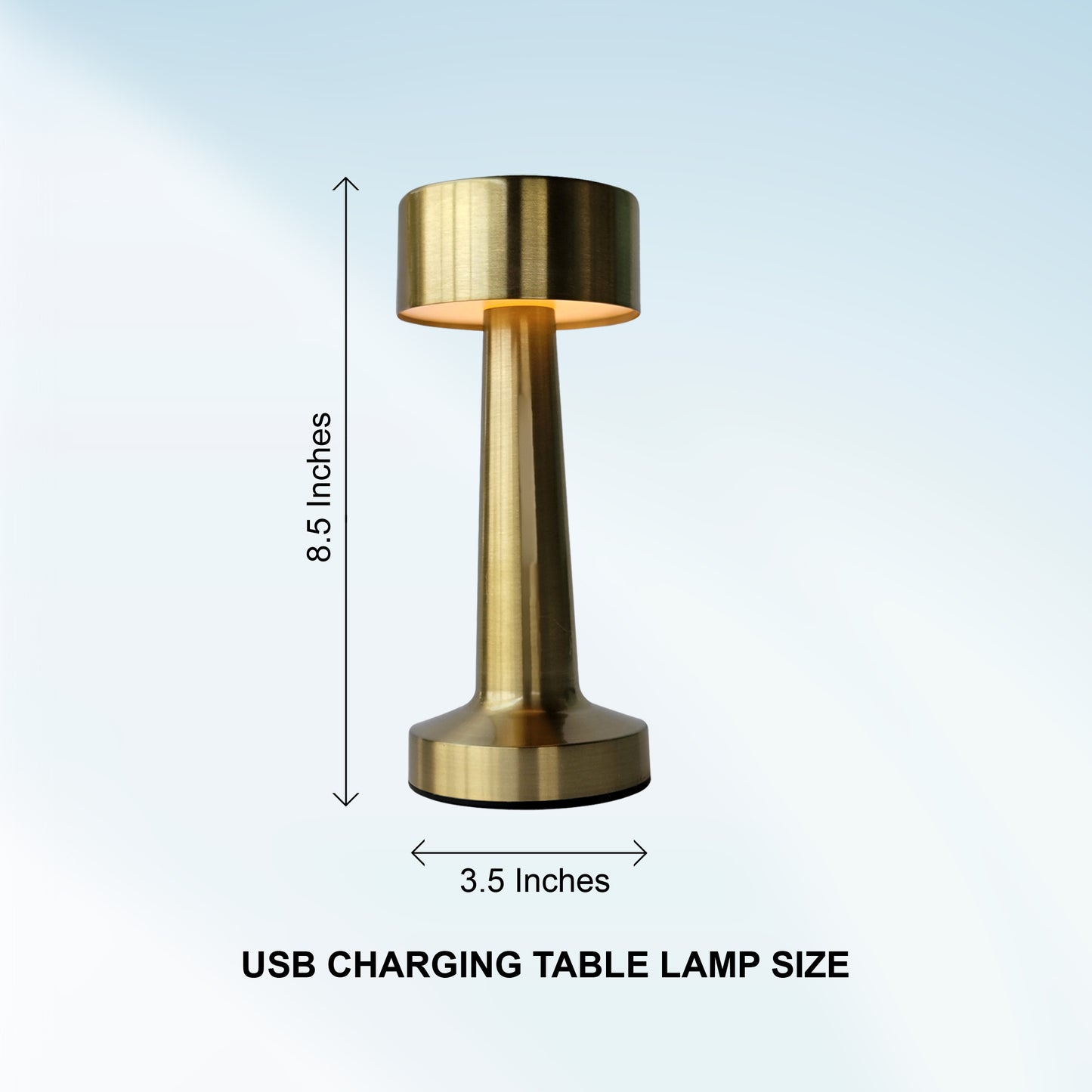 Dumbbell Shape Retro Style Rechargeable Metal Touch Lamp - USB Charge LED Light for Modern Spaces and Restaurants