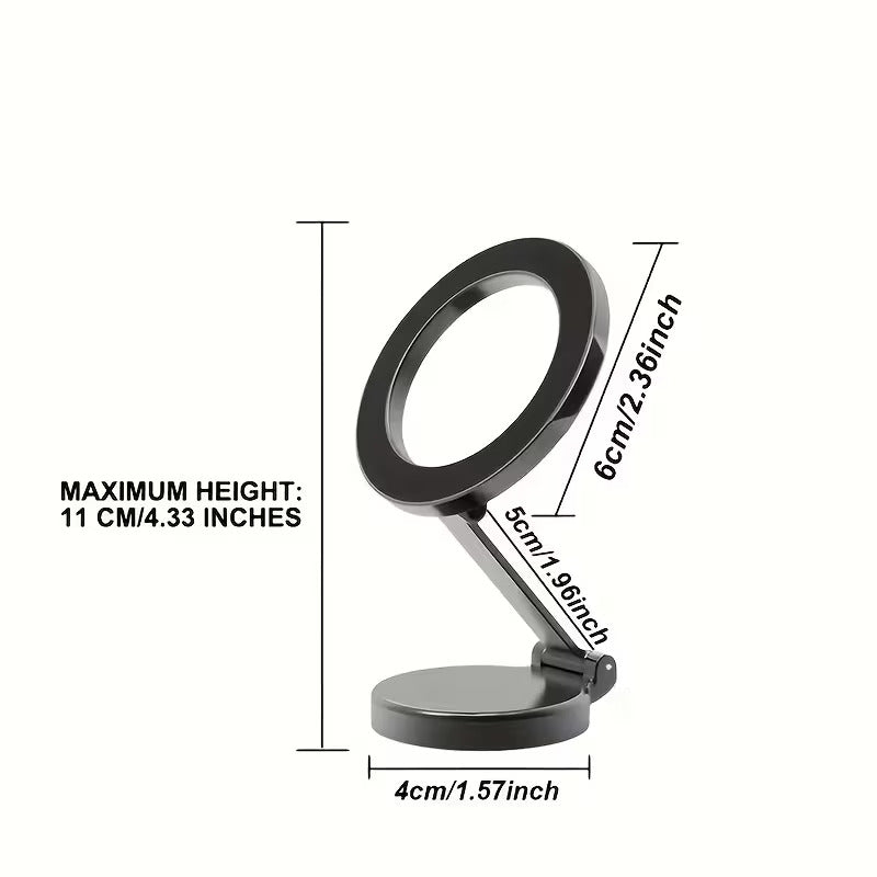 Car Magnetic Folding Phone Holder – 1080° Rotation Dashboard Mount