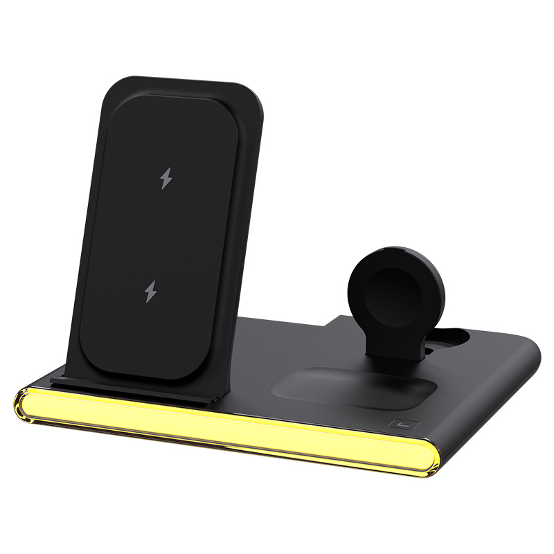 3-in-1 Wireless Charging Station with LED Light – Sleek Design for All Your Devices