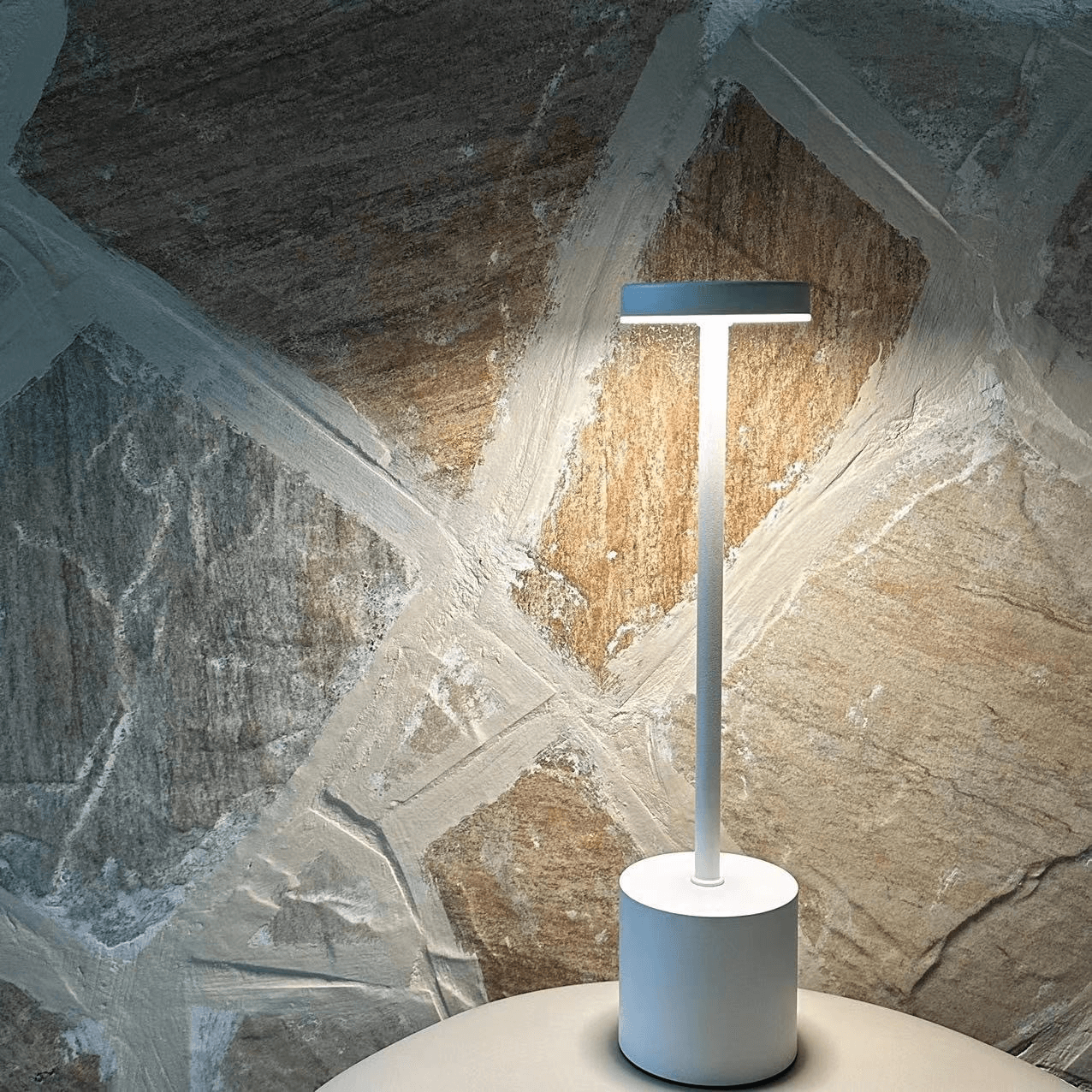 Modern Minimalist Design Metal Touch Sense LED Lamp – Dimmable, USB Rechargeable, 3 Light Modes - Best for Bedroom, Living, and Restaurants
