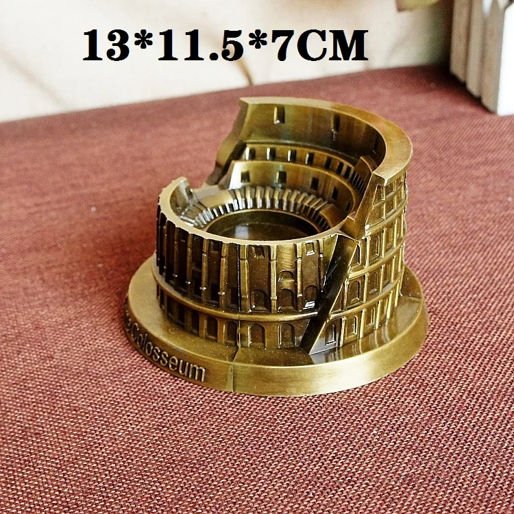 Rome Colosseum Stadium Metal Statue – Elegant Rome Landmark Replica