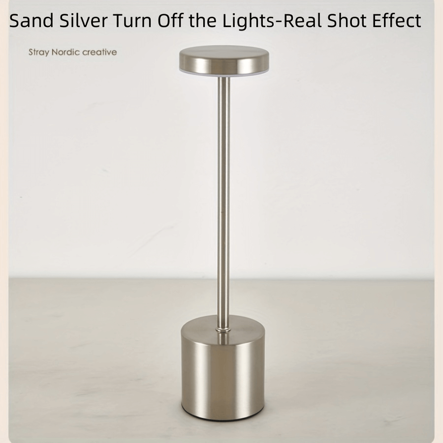 Modern Minimalist Design Metal Touch Sense LED Lamp – Dimmable, USB Rechargeable, 3 Light Modes - Best for Bedroom, Living, and Restaurants