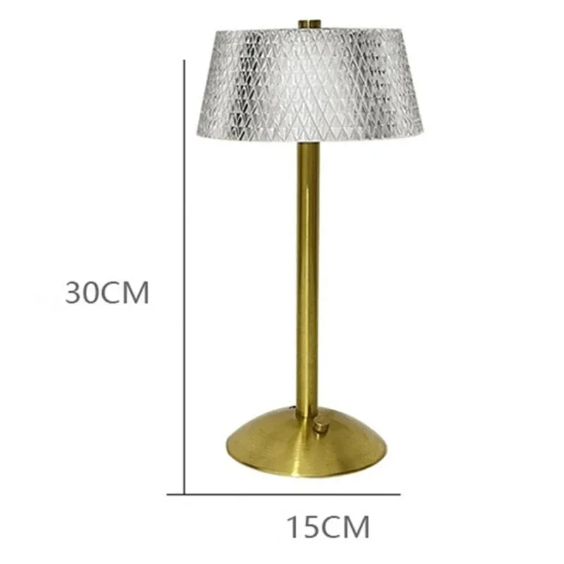Elegant Touch-Control Table Lamp with Crystal-Cut Acrylic Shade and Gold Base