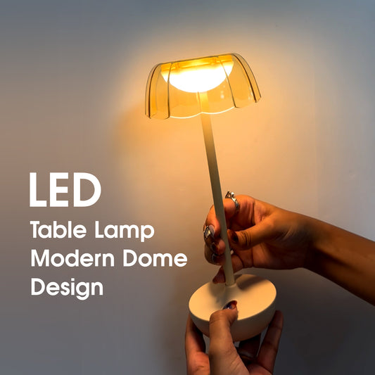 Fluted Dome Shade Rechargeable LED Touch Lamp
