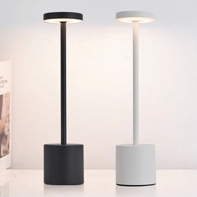 Modern Minimalist Design Metal Touch Sense LED Lamp – Dimmable, USB Rechargeable, 3 Light Modes - Best for Bedroom, Living, and Restaurants