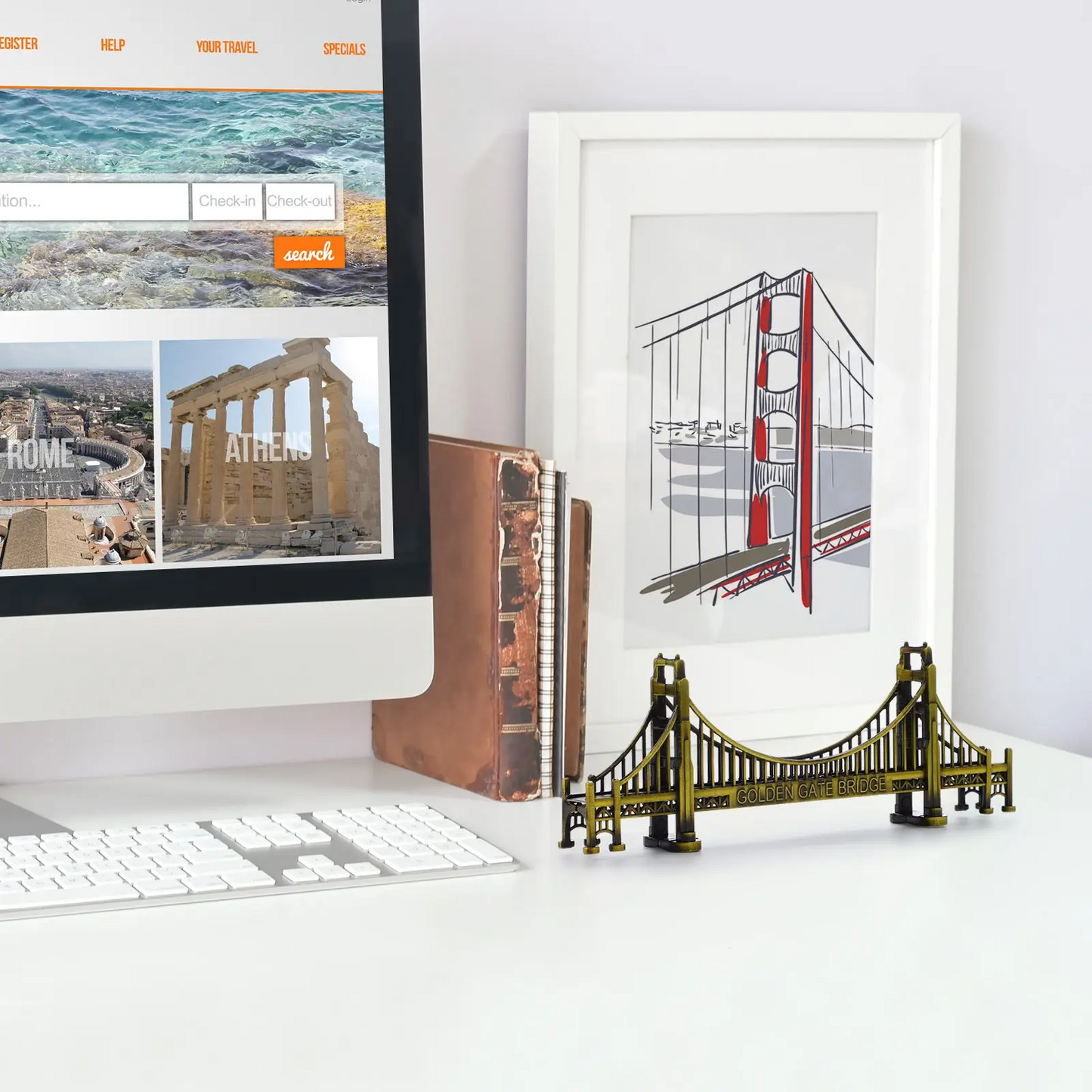 Golden Gate Bridge Metal Statue – Elegant Landmark Replica