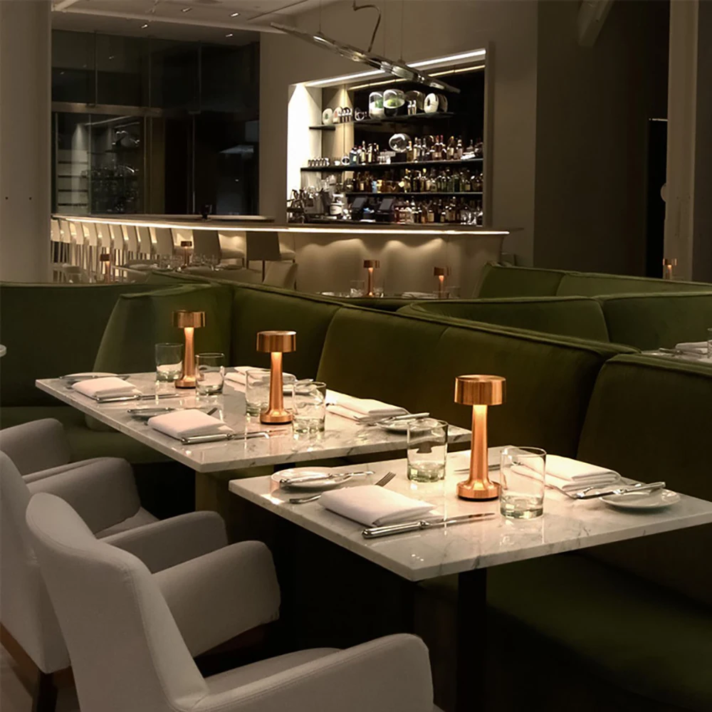 Metal Lamps Collection - Retro Style Rechargeable Metal Touch LED Lamps for Modern Spaces and Restaurants