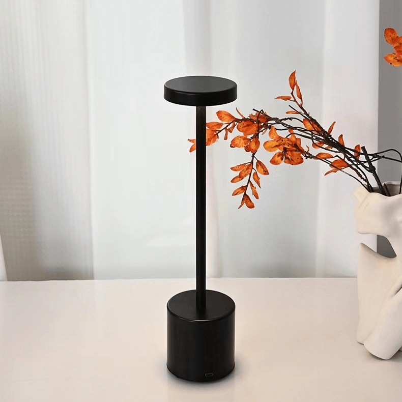 Modern Minimalist Design Metal Touch Sense LED Lamp – Dimmable, USB Rechargeable, 3 Light Modes - Best for Bedroom, Living, and Restaurants