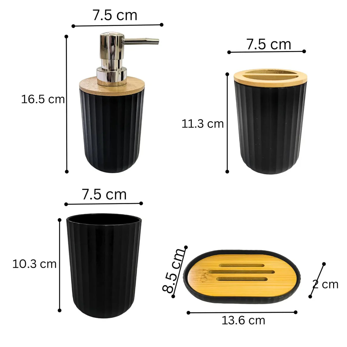Modern Plastic Bathroom Accessories Set (4 Pieces)