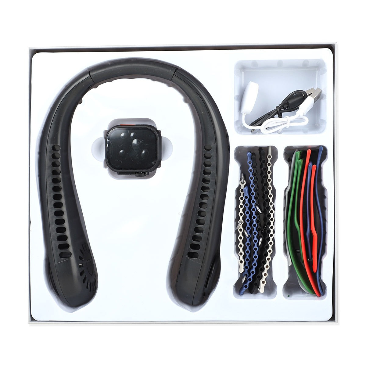 Crown Q200 Smart Watch + Bladeless Neck Fan Combo