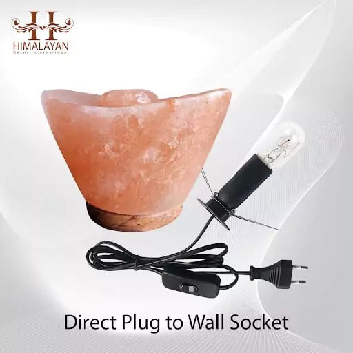 Natural Himalayan Pink Salt Lamp Unique Ingot Shape