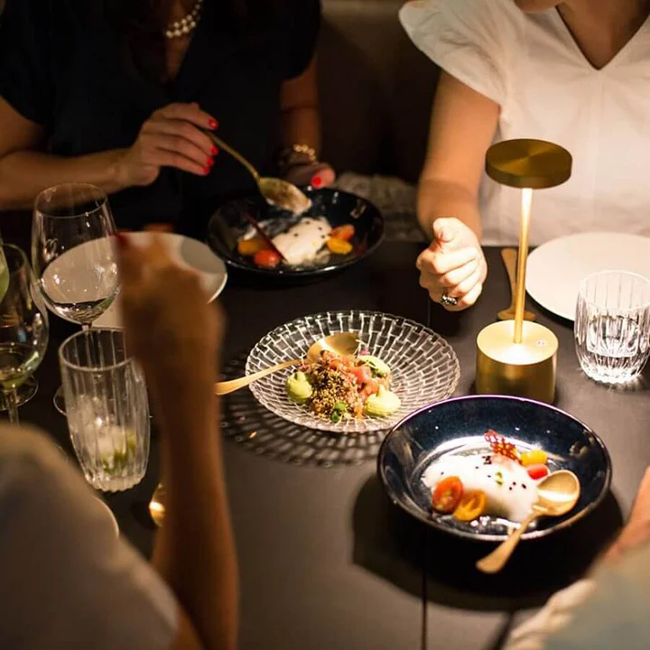 Long Neck Metal Touch Sense LED Lamp – Modern Minimalist Design, USB Rechargeable 3 Dimmable Light Modes - Best for Bedroom, Living Room and Restaurants