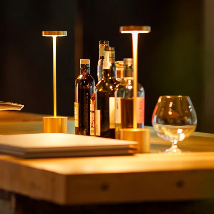 Long Neck Metal Touch Sense LED Lamp – Modern Minimalist Design, USB Rechargeable 3 Dimmable Light Modes - Best for Bedroom, Living Room and Restaurants