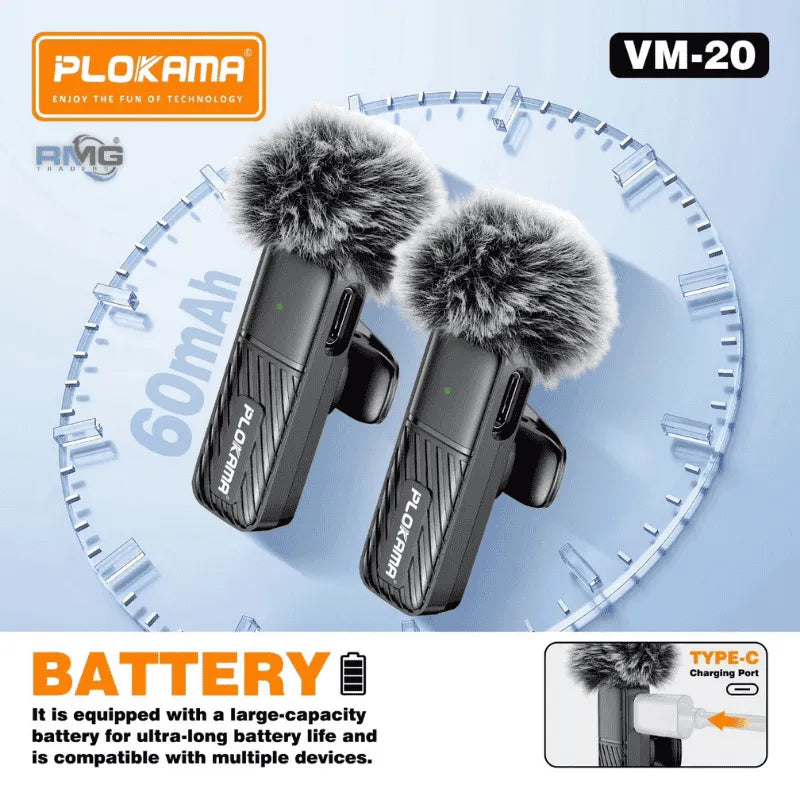 Plokama VM-20 2.4G Wireless Lavalier Microphone