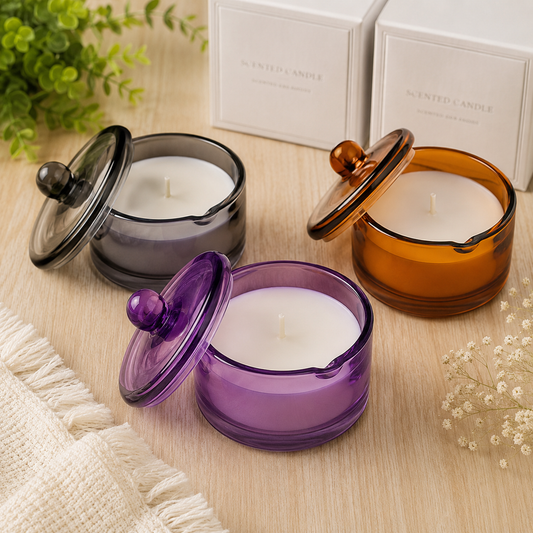 Luxury Glass Scented Candle with Lid