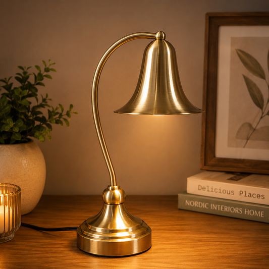 Elegant Gold Bell-Shade Table Lamp