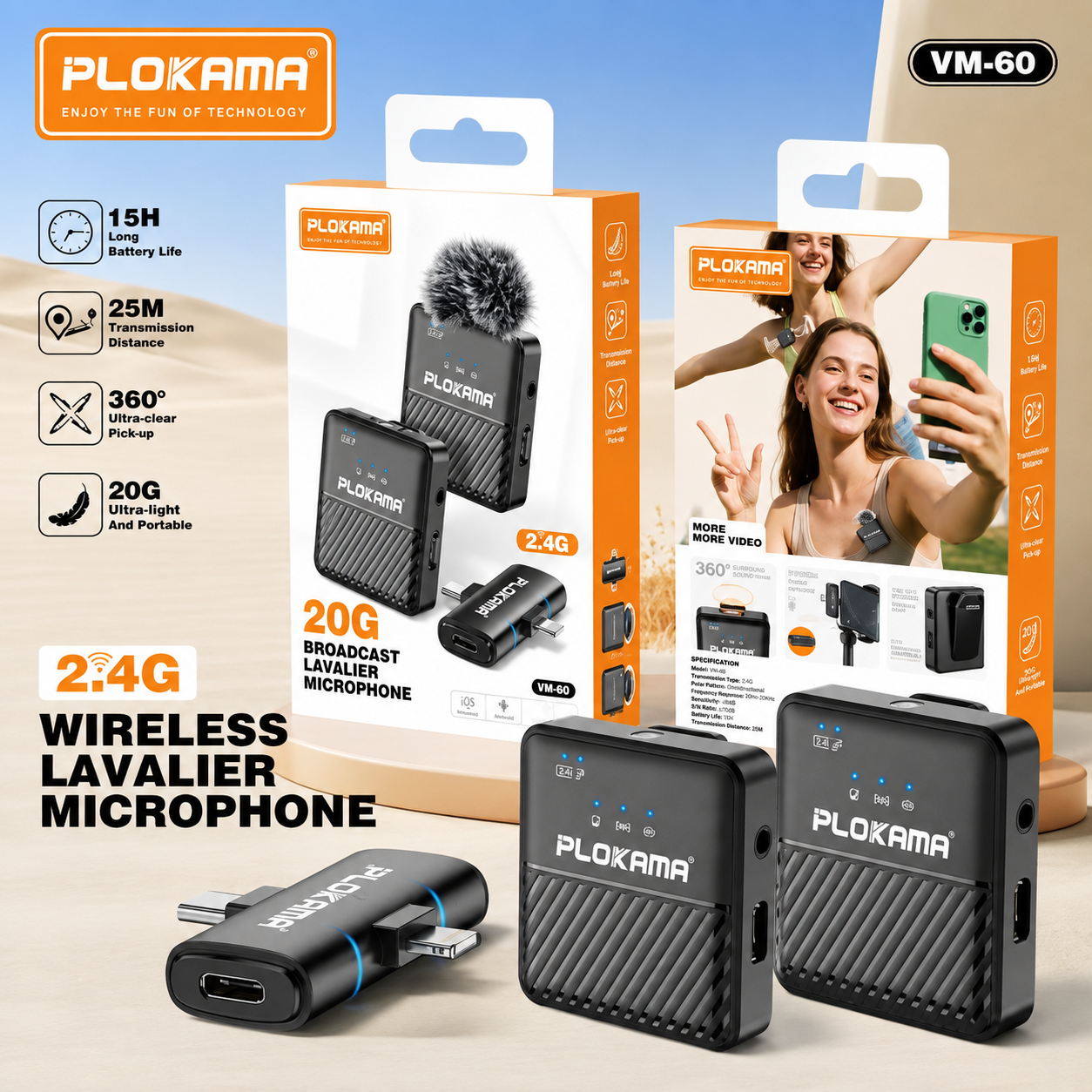 Plokama VM-60 Wireless Lavalier Microphone