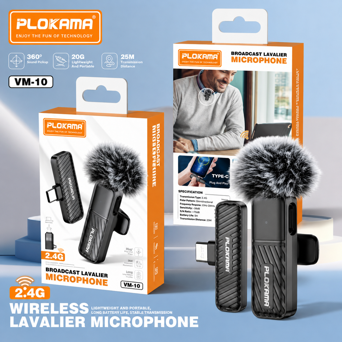 PLOKAMA VM-10 Wireless Lavalier Microphone