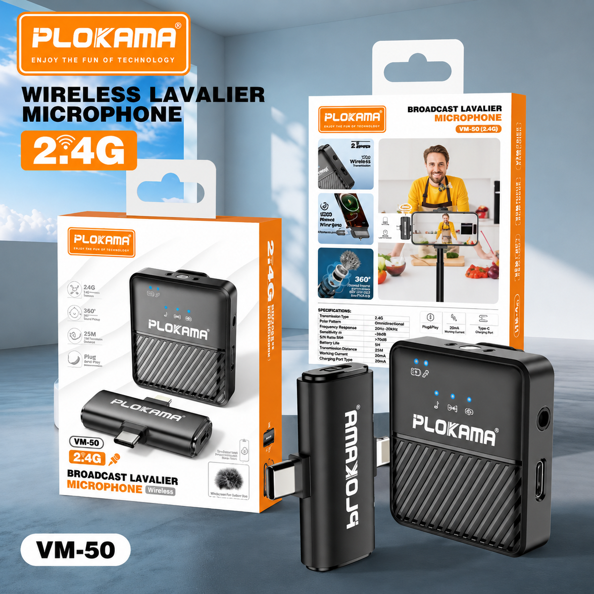 PLOKAMA VM-50 Wireless Lavalier Microphone