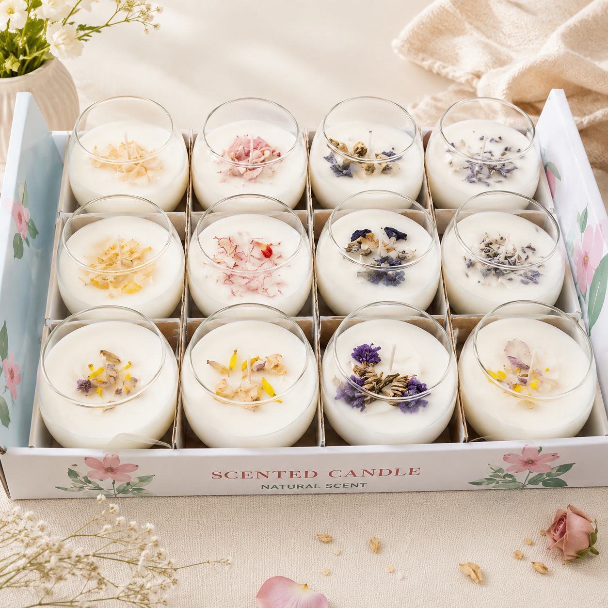 Floral Scented Candle Gift Set