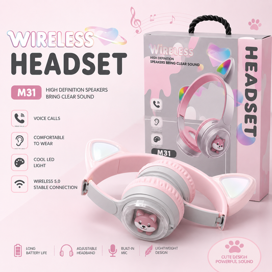 Wireless Cat Ear Bluetooth Headphones (M31)