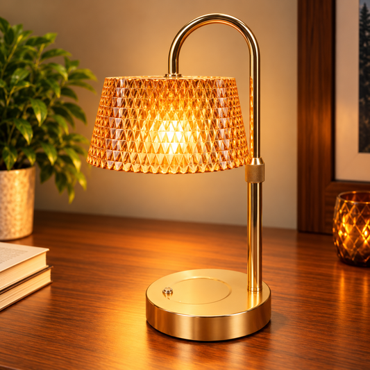 LumiDiamond Amber Touch Table Lamp – Luxury Golden Decorative Lamp