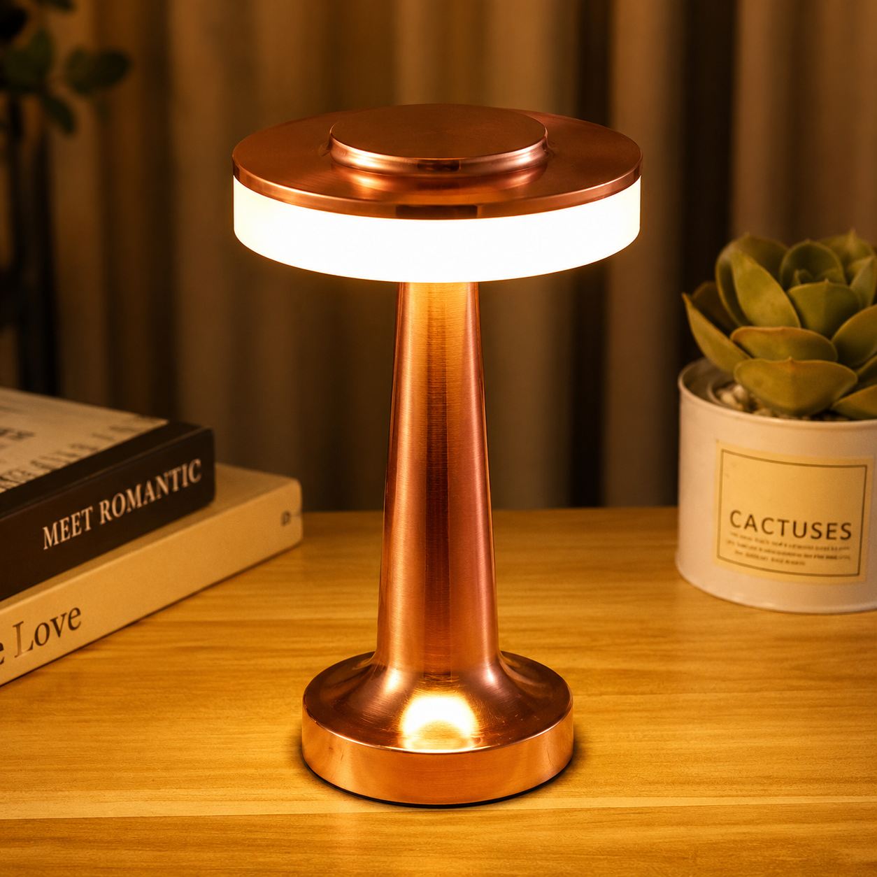 Orbit Touch Sense LED Table Lamp – Rechargeable, Three Color Light - Warm Glow for Dinning Setups, Banquet Halls and Restaurants