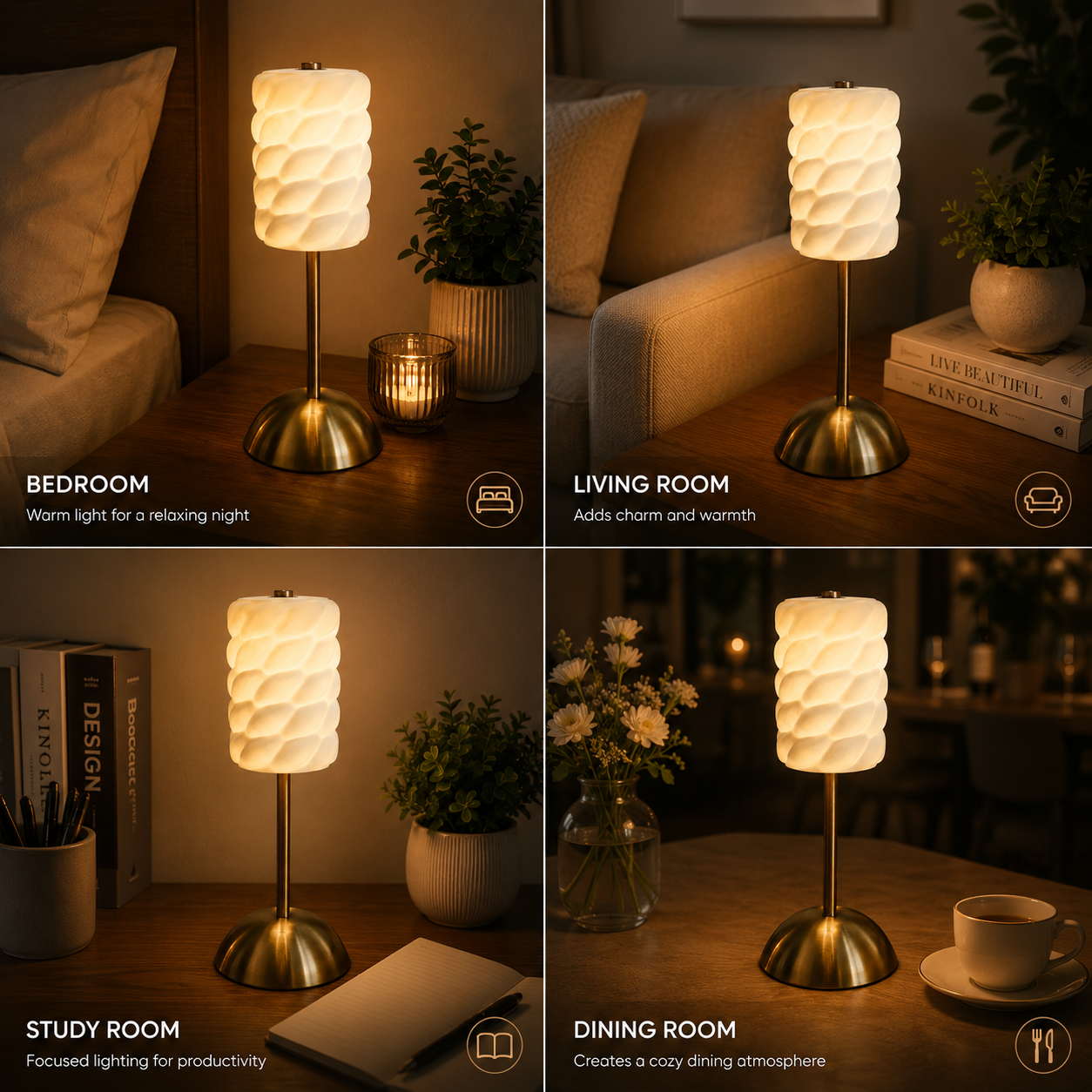 Cloud Glow Rechargeable 3-Color LED Table Lamp – Modern Touch Sense Light