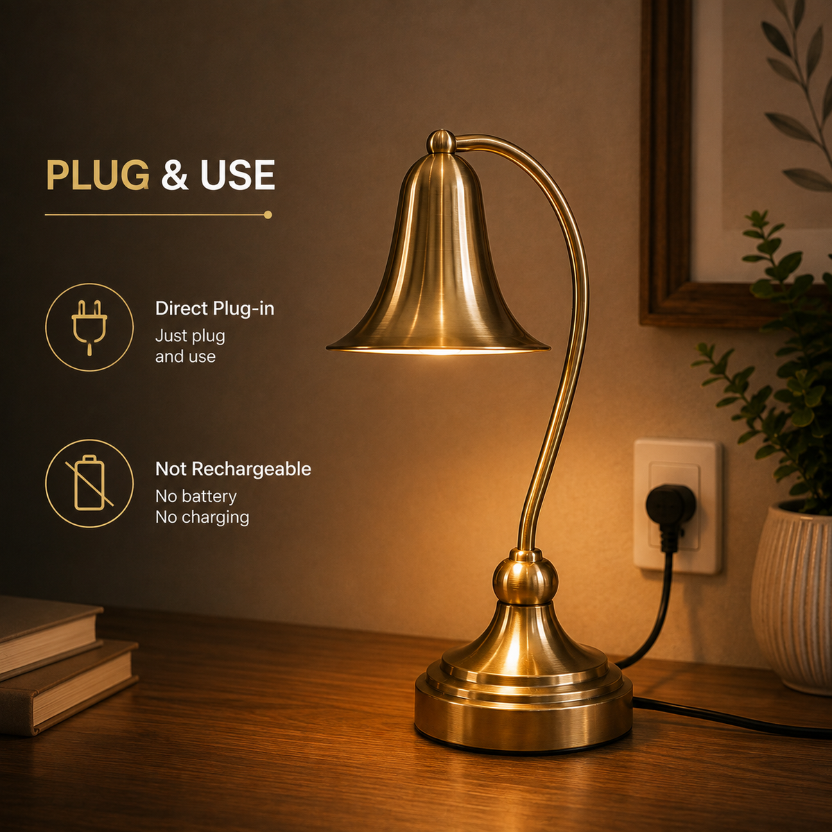 Elegant Gold Bell-Shade Table Lamp
